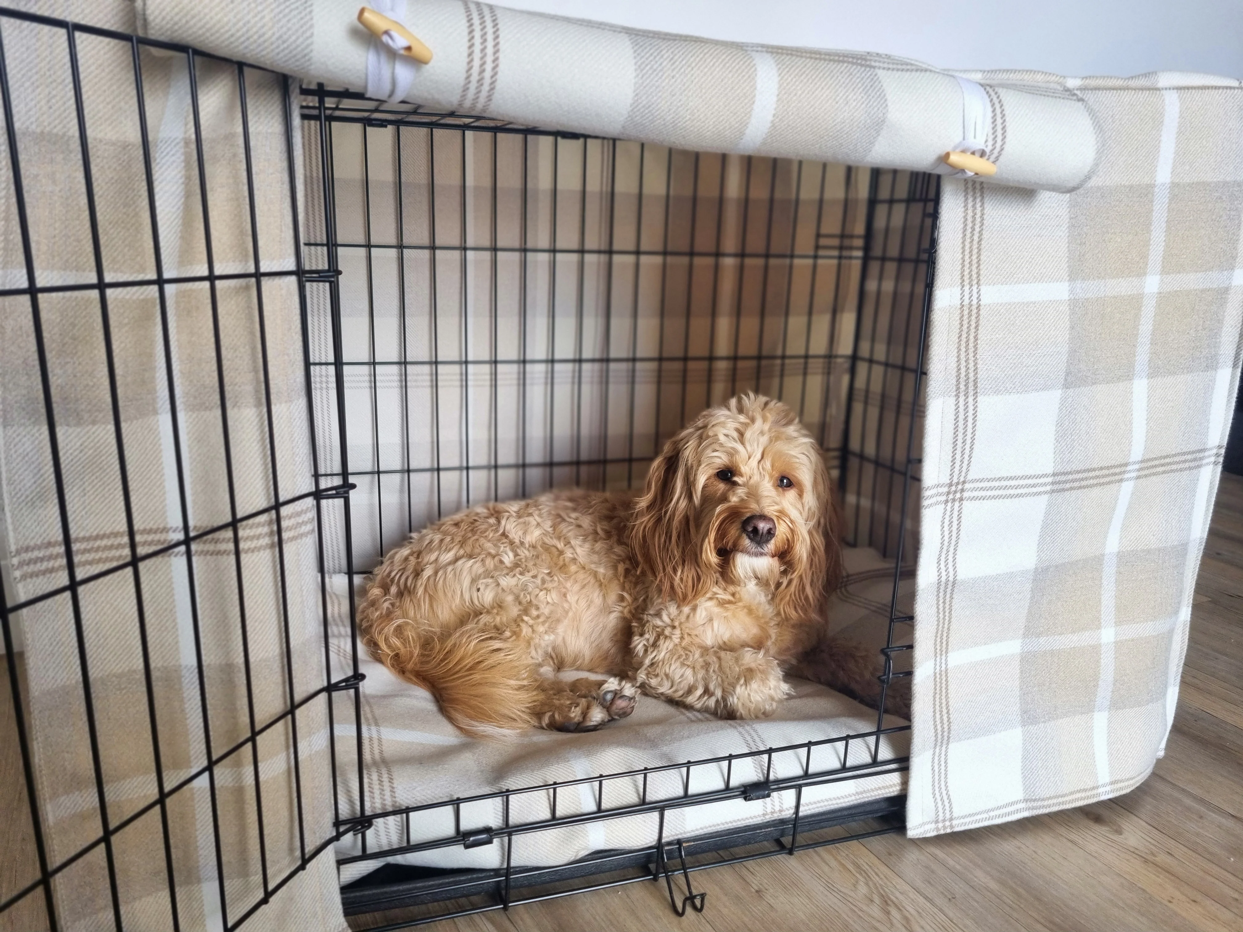 Dog crate cover - Balmoral chequered design - Image 4