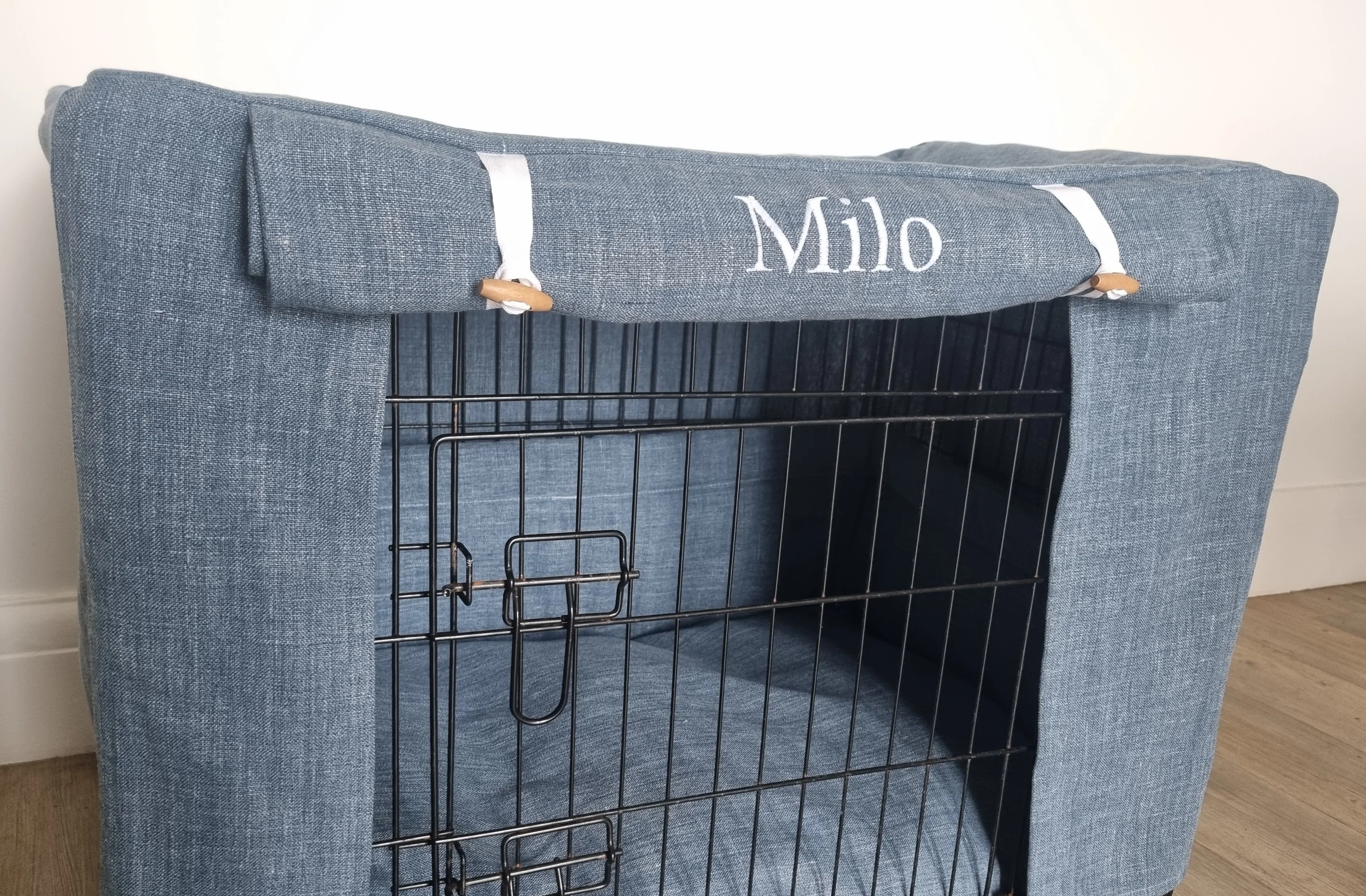 Dog crate cover - Textured blue - Image 3